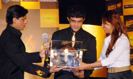 Sharukh__Sourav_and_Gauri_Knight_Riders
