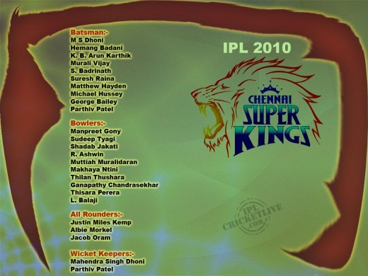 Chennai Super Kings IPL 2010
