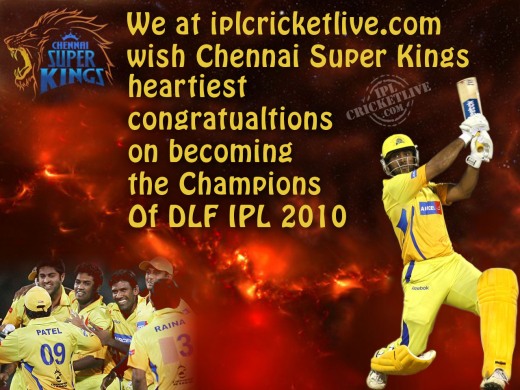 dlf ipl 2010 winner chennai super kings